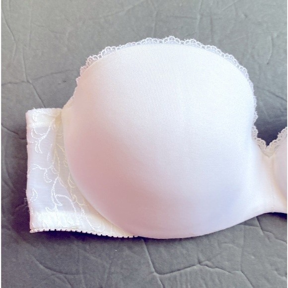 Lily of France White Strapless Push-up Bra in Size 34B - Picture 3 of 10